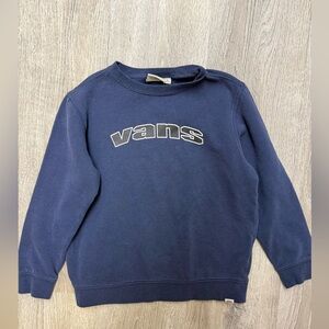 Boy’s Vans Navy Crewneck with White-Outlined Logo